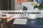 广东打麻将搞笑段子大全（广东打麻将的技巧视屏）