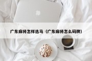 广东麻将怎样选马（广东麻将怎么码牌）